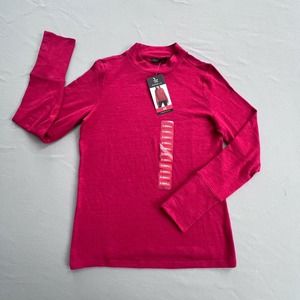 Rafaella Women Sweater Sz XS Rio Red Long Sleeve Hacci Fashion Mock Neck $69 NEW